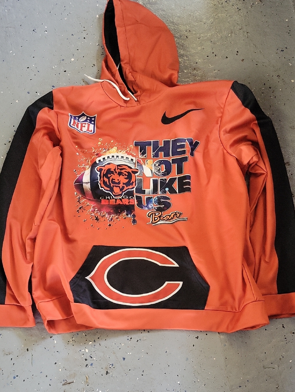 Nike Orange Chicago Bears Graphic Pullover Hoodie